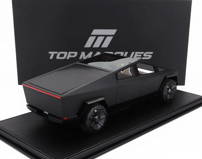 Top Marques Tesla Cybertruck Matte Black 1:18 Scale Model WITH DISPLAY CASE