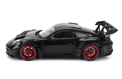 Minichamps 2023 Porsche 911 992 GT3 RS Black w/ Pyro Red Wheels 1:18 SEALED