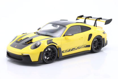 Minichamps 2023 Porsche 911 992 GT3 RS w/ Weissach Pkg Yellow w/ Black Wheels 1:18 SEALED, LIMITED EDITION