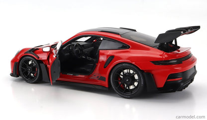 Minichamps 2022 Porsche 911 992 GT3 RS Weissach Pkg Guards Red w/ Black Wheels & Deco 1:18 LIMITED