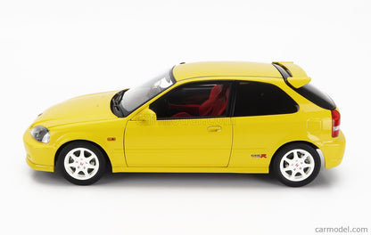 Motor Helix 1999 Honda Civic EK9 Hatchback Sunlight Yellow w/ B16 Engine 1:18 LIMITED