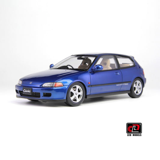 LCD 1993 Honda Civic SiR II EG6 V-Tech Hatchback Blue w/ Scissor Lift 1:18