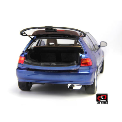 LCD 1993 Honda Civic SiR II EG6 V-Tech Hatchback Blue w/ Scissor Lift 1:18