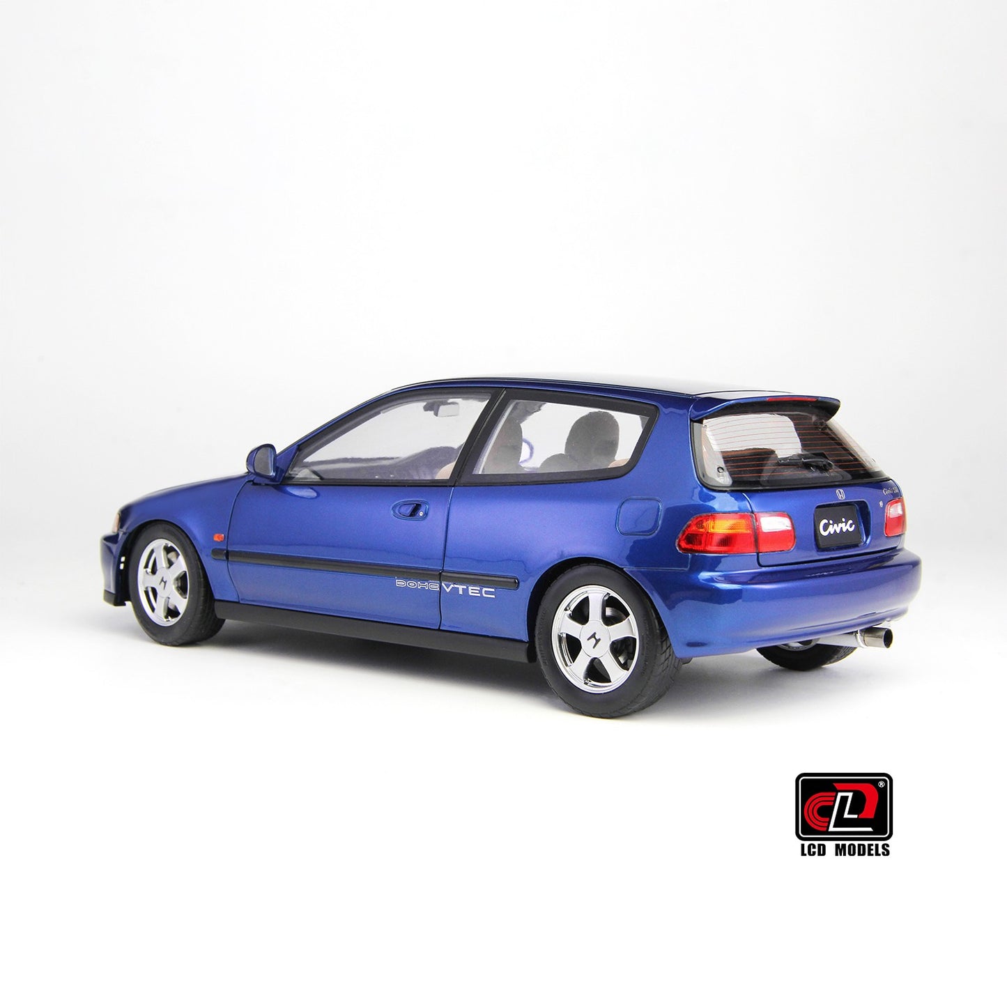 LCD 1993 Honda Civic SiR II EG6 V-Tech Hatchback Blue w/ Scissor Lift 1:18