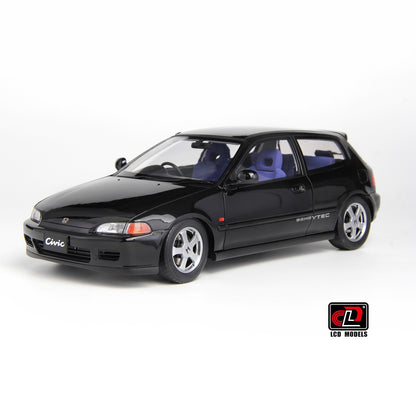 LCD 1993 Honda Civic SiR II EG6 V-Tech Hatchback Black w/ Scissor Lift 1:18