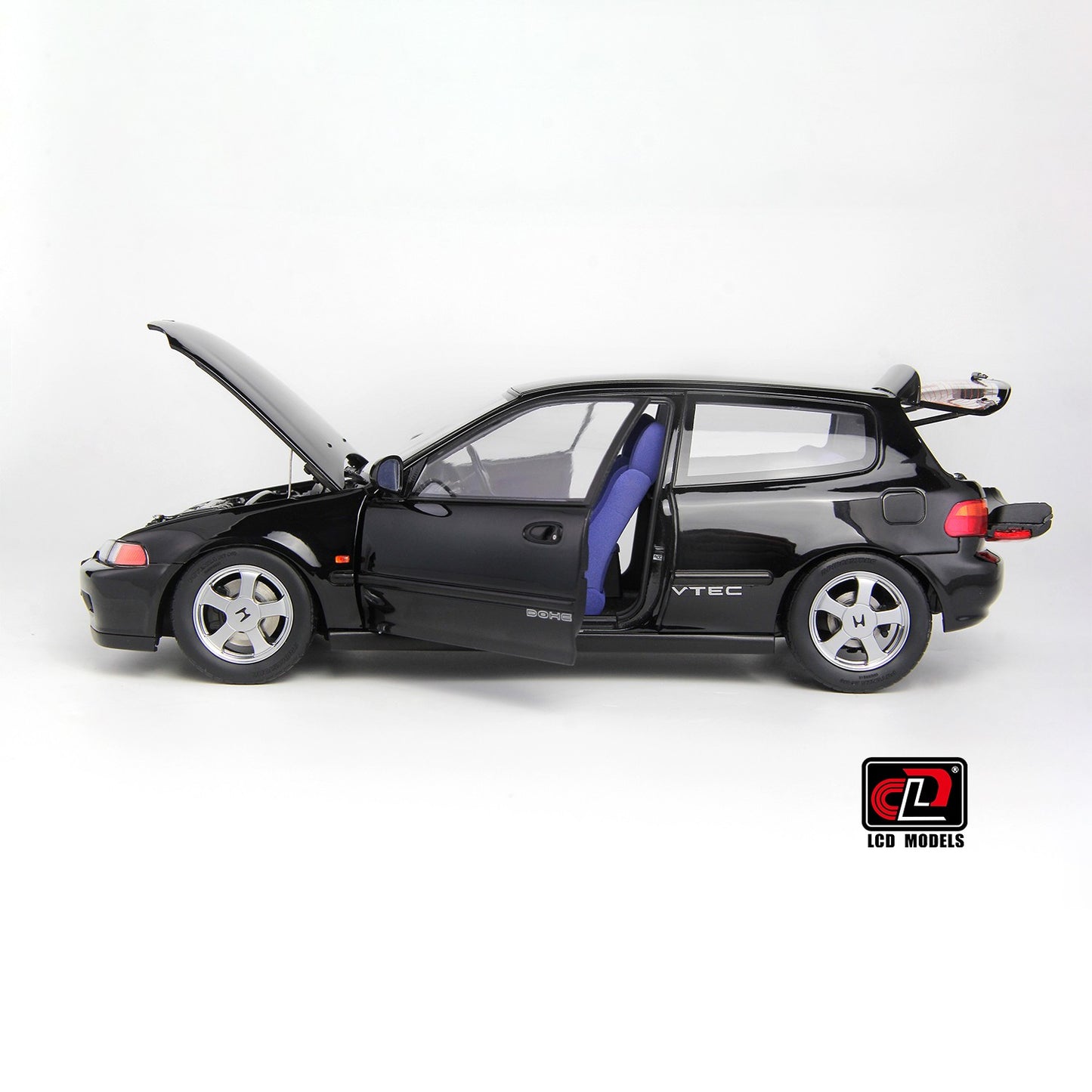 LCD 1993 Honda Civic SiR II EG6 V-Tech Hatchback Black w/ Scissor Lift 1:18