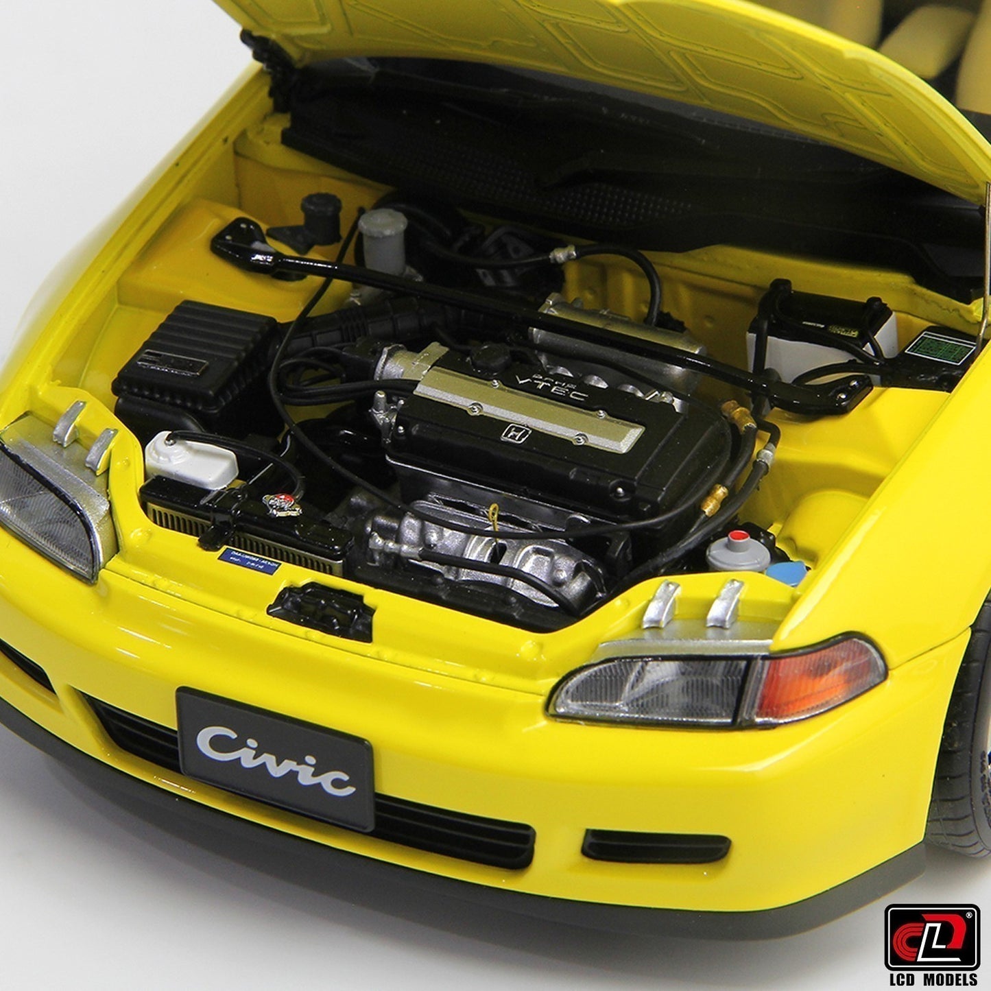 LCD 1993 Honda Civic SiR II EG6 V-Tech Hatchback Yellow 1:18