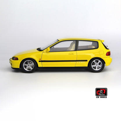 LCD 1993 Honda Civic SiR II EG6 V-Tech Hatchback Yellow 1:18