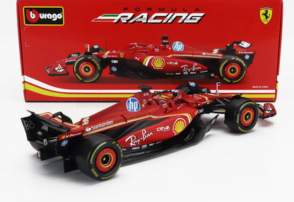 Bburago Ferrari F1 SF-24 Team Scuderia No 16 Season 2024 (LeClerc) Red 1:18