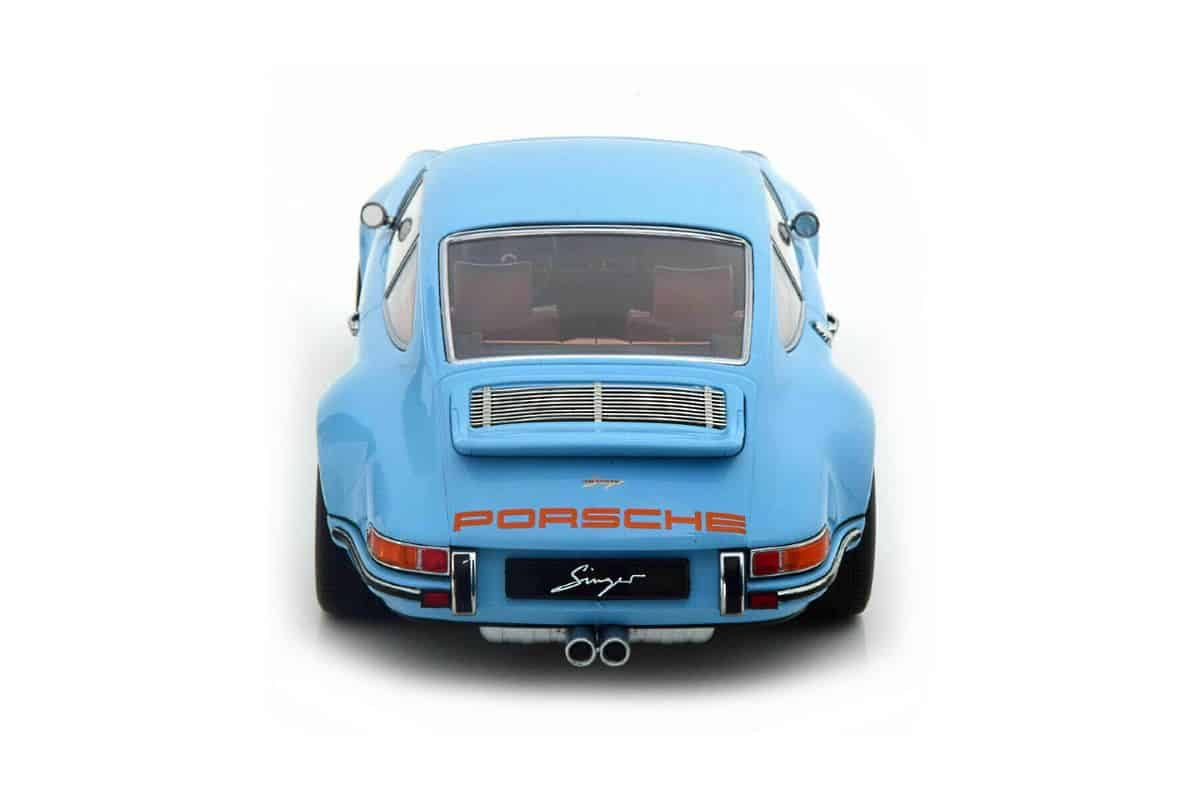 KK Scale 2014 Rendition Porsche 911 by Singer Coupe Gulf Blue w/ Orange Wheels 1:18