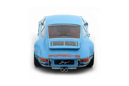 KK Scale 2014 Rendition Porsche 911 by Singer Coupe Gulf Blue w/ Orange Wheels 1:18