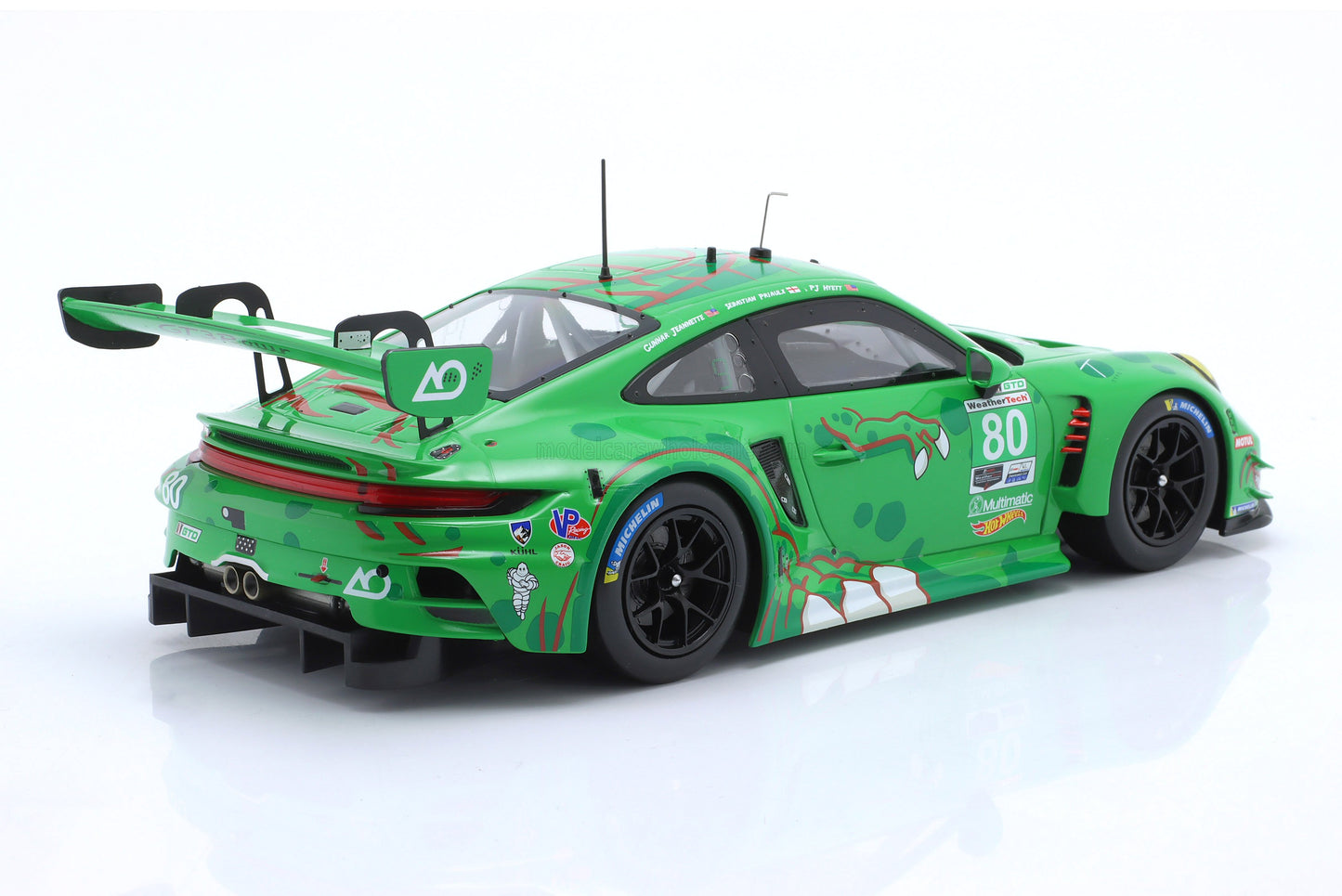 Ixo 2023 Porsche 911 992 GT3 R Rexy Team AO Racing No 80 IMSA USA GTD Class 12hr Sebring 2023 Green 1:18