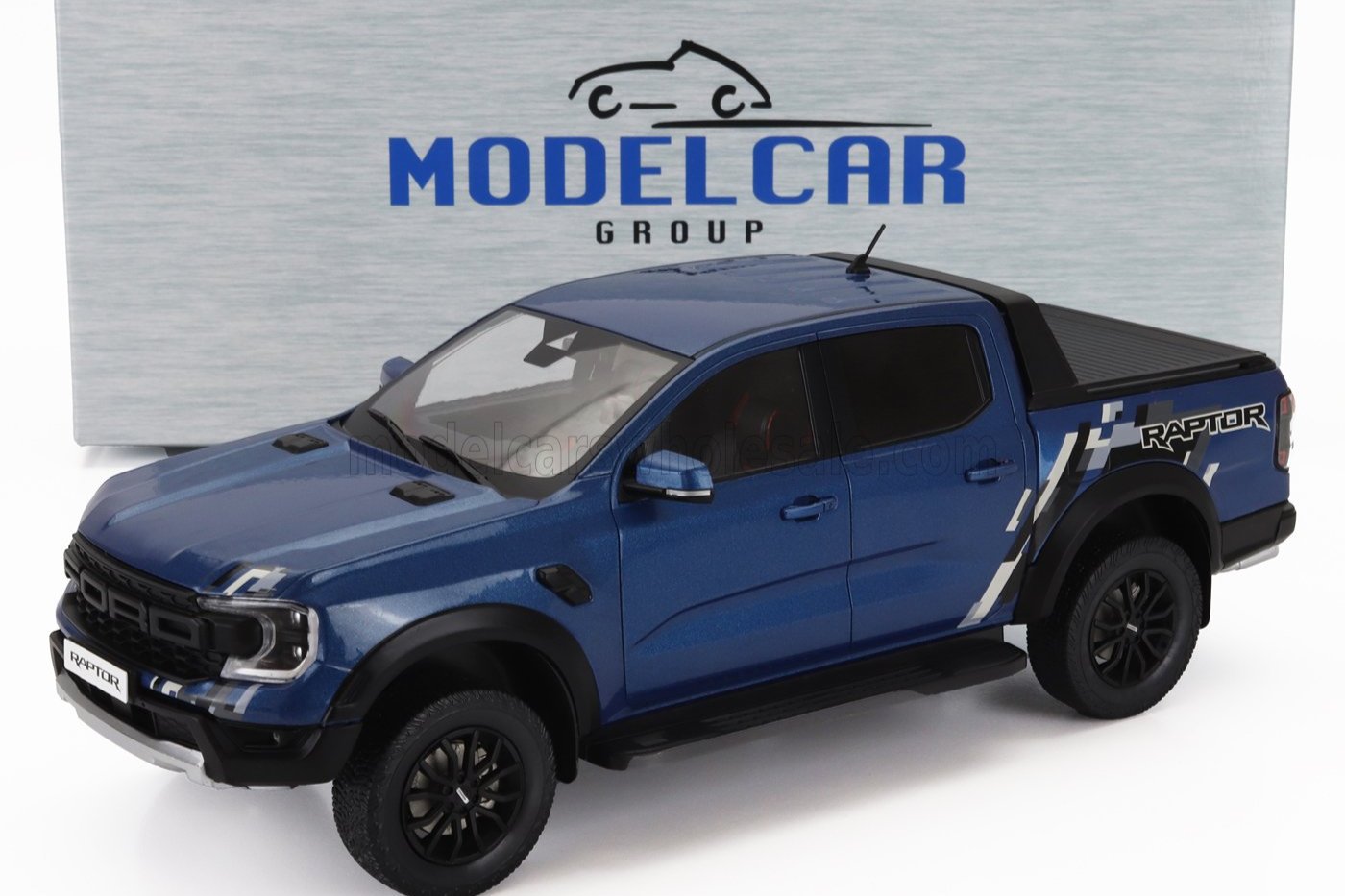 MCG 2023 Ford Ranger Raptor Crew Cab Pickup Truck Blue Metallic 1:18