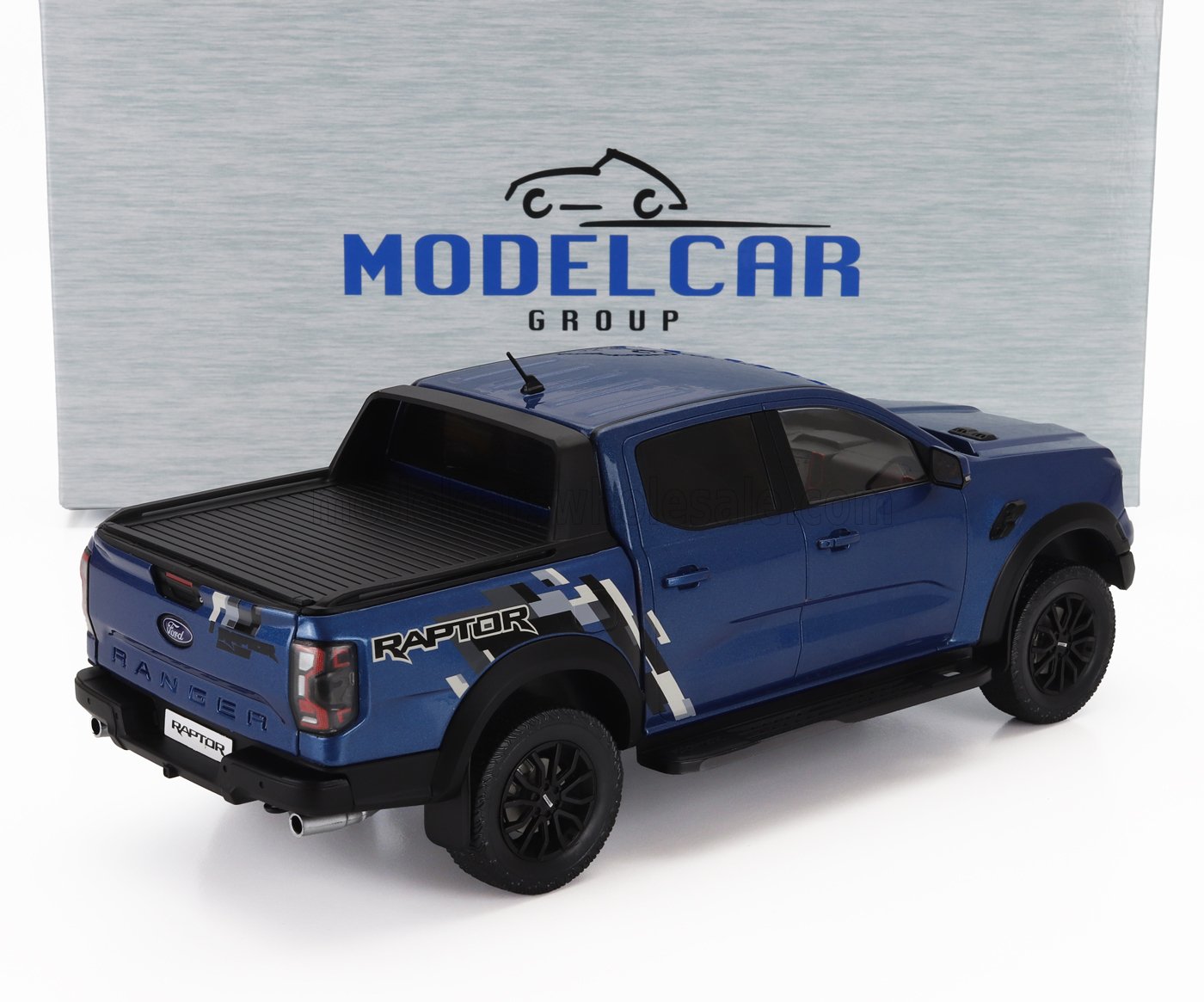 MCG 2023 Ford Ranger Raptor Crew Cab Pickup Truck Blue Metallic 1:18