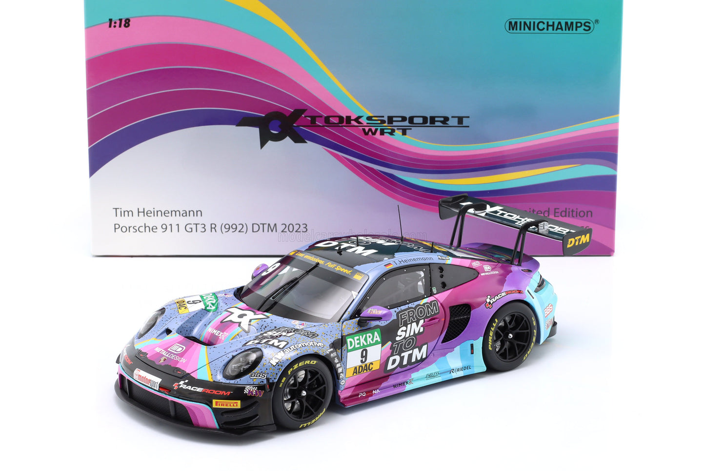 Minichamps Porsche 911 992 GT3 R Team Toksport WRT No 9 DTM 2023 1:18