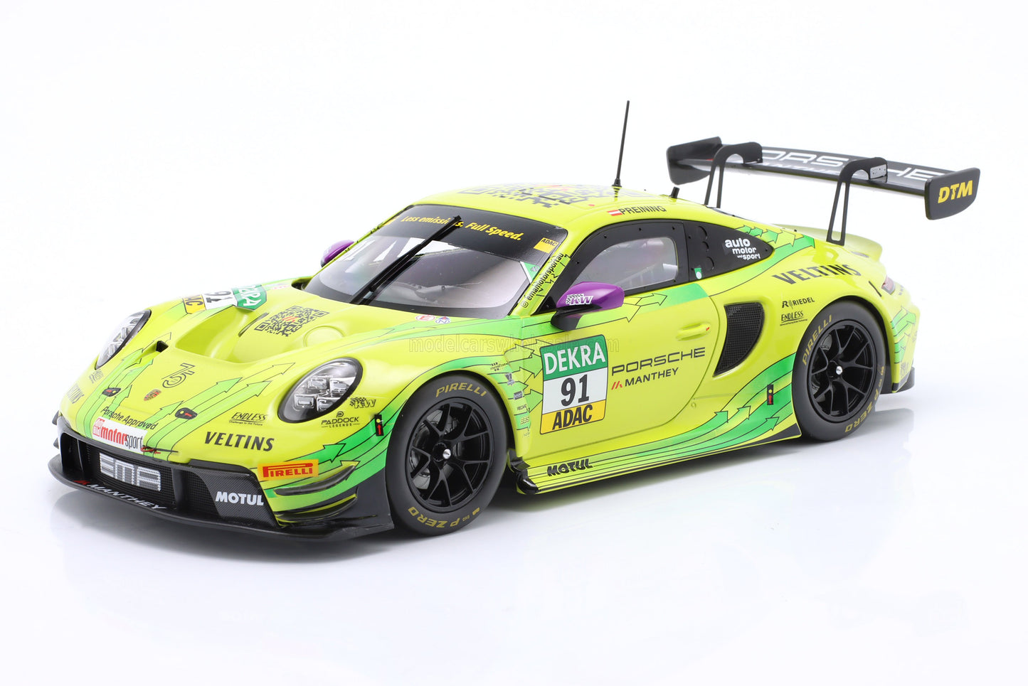 Ixo 2023 Porsche 911 992 GT3 R Team Manthey Racing No 91 Winner DTM Season 2023 Yellow 1:18