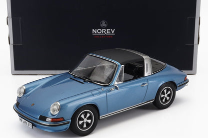 Norev 1973 Porsche 911 S 2.4 Targa w/ Removable Top Blue Metallic 1:18