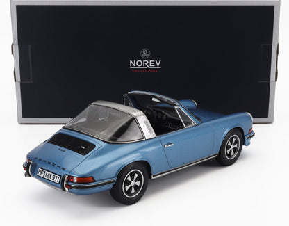 Norev 1973 Porsche 911 S 2.4 Targa w/ Removable Top Blue Metallic 1:18