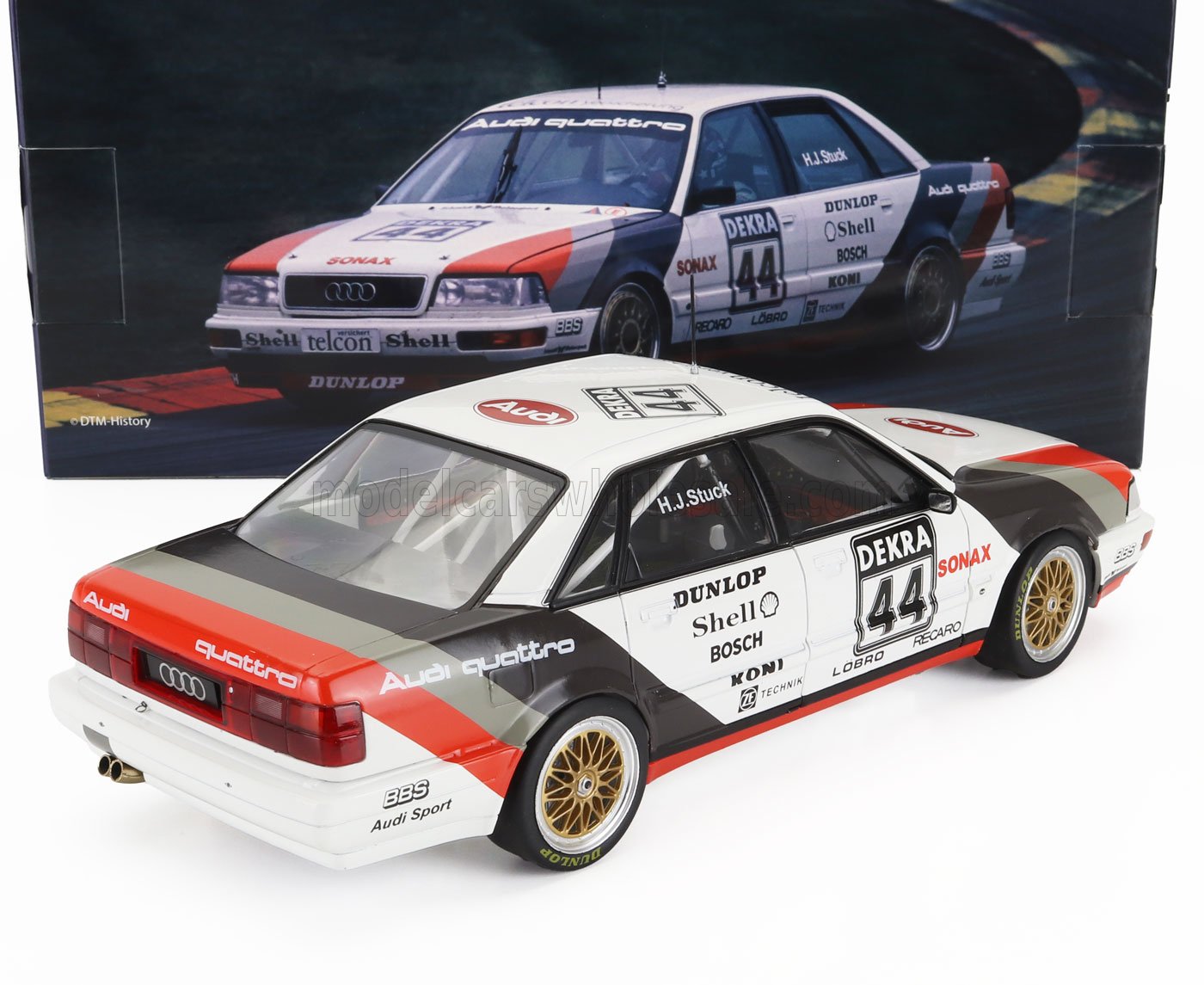 Werk83 1990 Audi V8 Quattro Team Schmidt Motorport Technik No 44 DTM Winner White 1:18