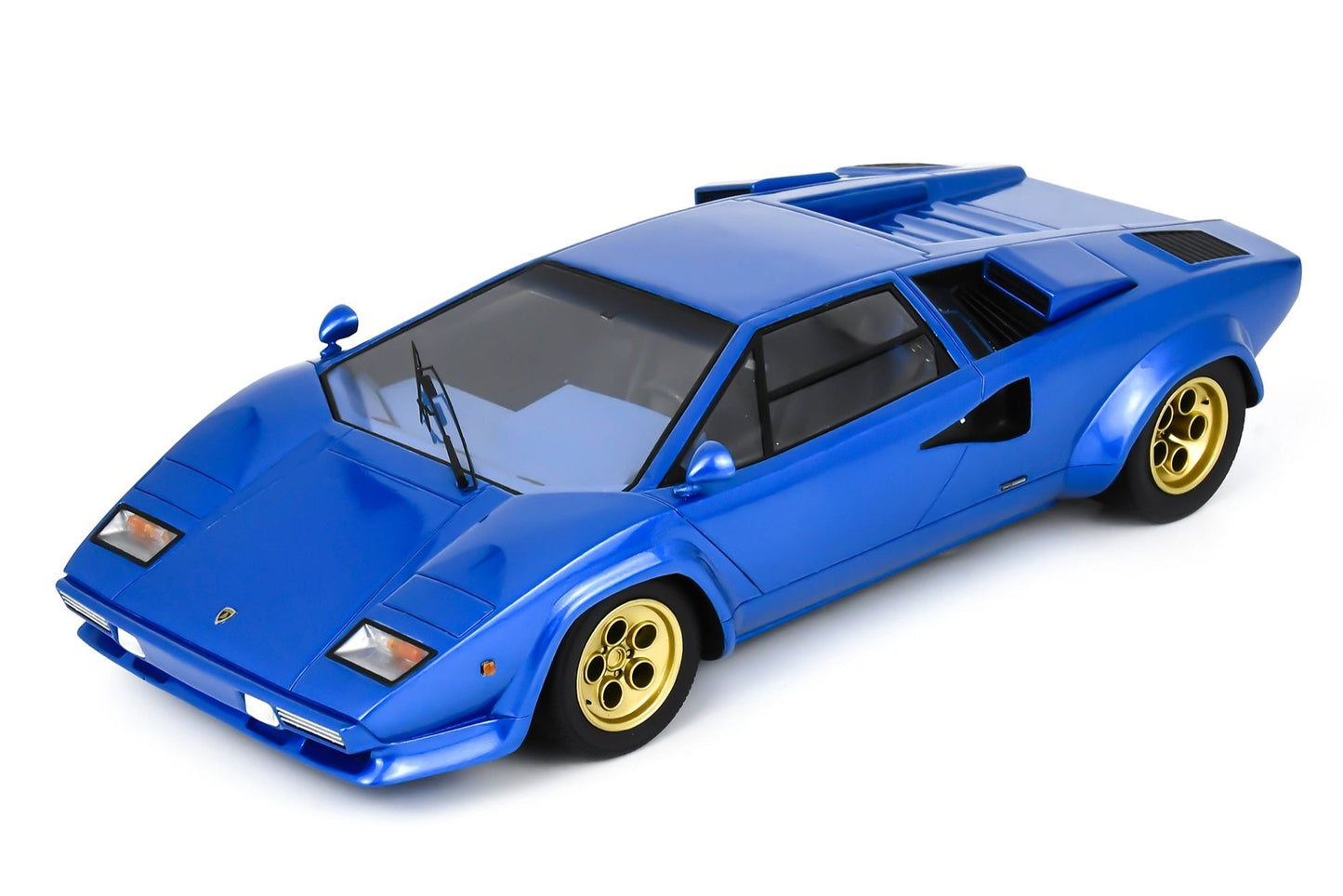 Schuco 1979 Lamborghini Countach LP400S Blue w/ Gold Wheels 1:18