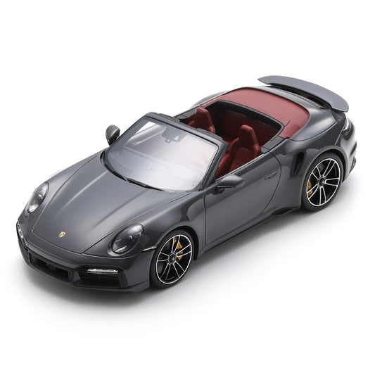 Schuco 2022 Porsche 911 992 Turbo S Cabriolet Agate Grey 1:18