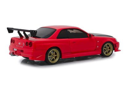 Greenlight 1999 Nissan Skyline GT-R (R34) Red w/ Black Hood & LED Ground Effects 1:18