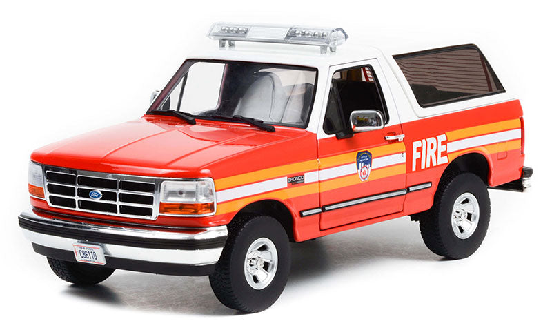 Greenlight 1996 Ford Bronco XLT FDNY Fire Department Truck Red 1:18