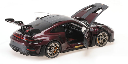 Minichamps 2023 Porsche 911 992 GT3 RS w/ Weissach Pkg Purple Metallic w/ Gold Wheels 1:18