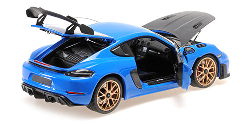 Minichamps 2024 Porsche 718 Cayman GT4 RS w/ Weissach Package Shark Blue 1:18