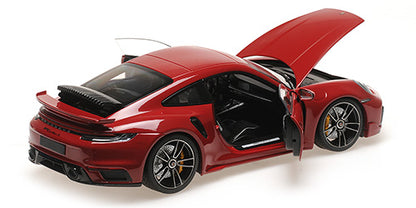 Minichamps 2021 Porsche 911 992 Turbo S Sport Design Carmine Red 1:18