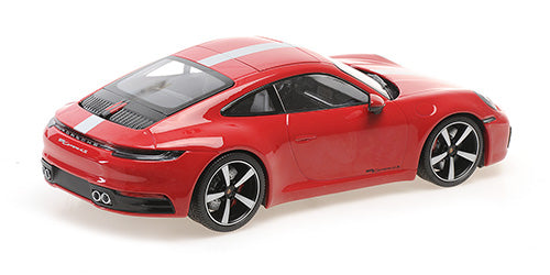 Minichamps 2019 Porsche 911 992 Carrera 4S Coupe Carmine Red w/ Carrera Exclusive Design Wheels 1:18 SEALED