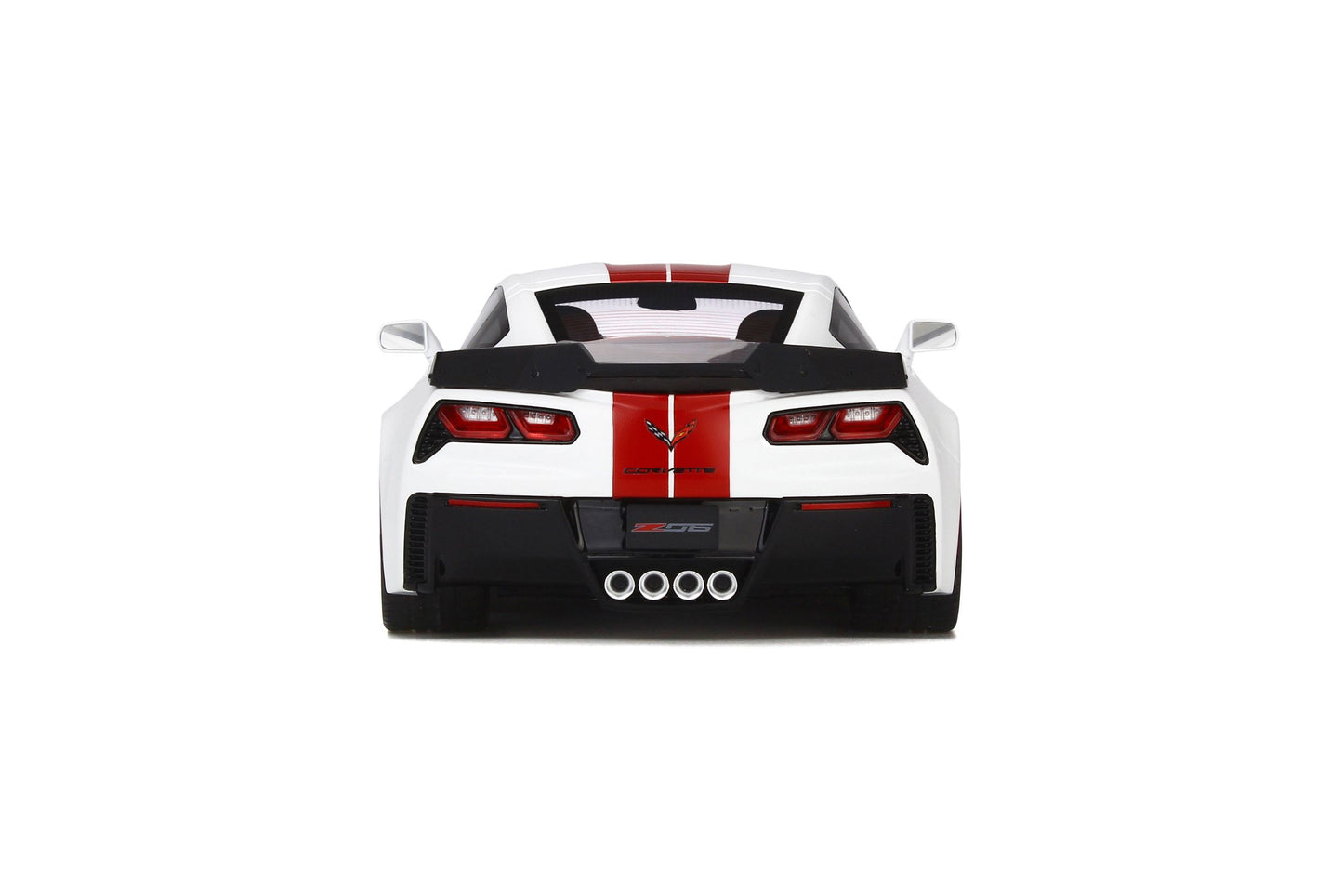 GT Spirit 2017 Chevy Corvette C7 Z06 Artic White w/ Red Stripes 1:18