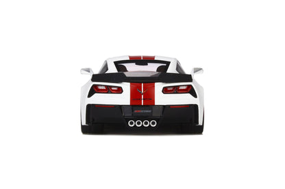 GT Spirit 2017 Chevy Corvette C7 Z06 Artic White w/ Red Stripes 1:18