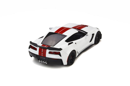 GT Spirit 2017 Chevy Corvette C7 Z06 Artic White w/ Red Stripes 1:18