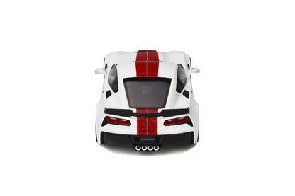 GT Spirit 2017 Chevy Corvette C7 Z06 Artic White w/ Red Stripes 1:18