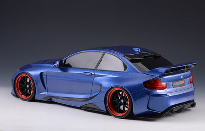 GLM-Models 2015 BMW 2 Series M235 Darwinpro MTC Black Sails Widebody Blue Metallic 1:18