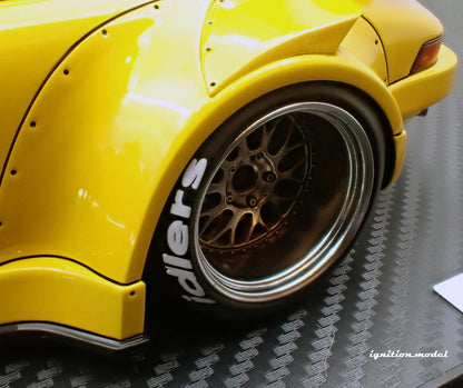 Ignition-Model Porsche 911 RWB 930 Yellow Hinata w/ Gunmetal Work M1 Wheels 1:18