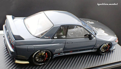 Ignition-Model Nissan Skyline GT-R R32 (VR32) Top Secret RHD Stealth Grey w/ Carbon Fiber Hood 1:18