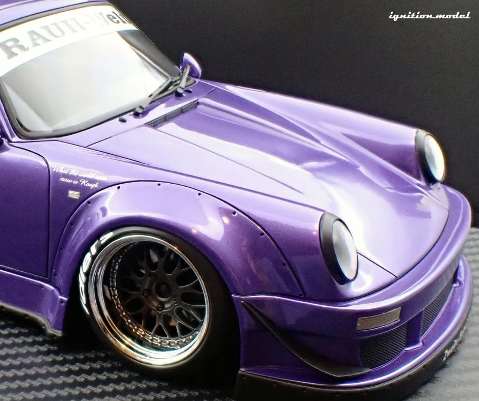 Ignition-Model Porsche 911 RWB 930 Purple w/ Gunmetal Polished Work M1 Wheels 1:18