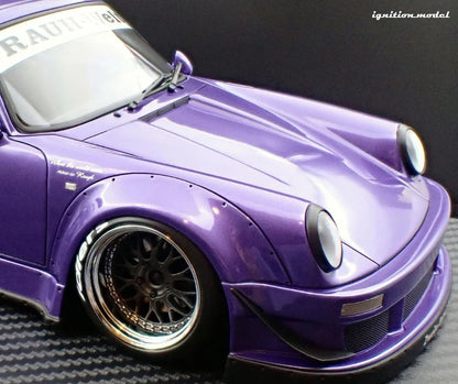 Ignition-Model Porsche 911 RWB 930 Purple w/ Gunmetal Polished Work M1 Wheels 1:18