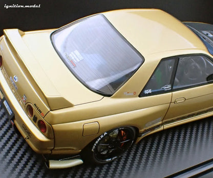 Ignition-Model Nissan Skyline GT-R R32 (VR32) Top Secret RHD Gold w/ Carbon Fiber Hood 1:18