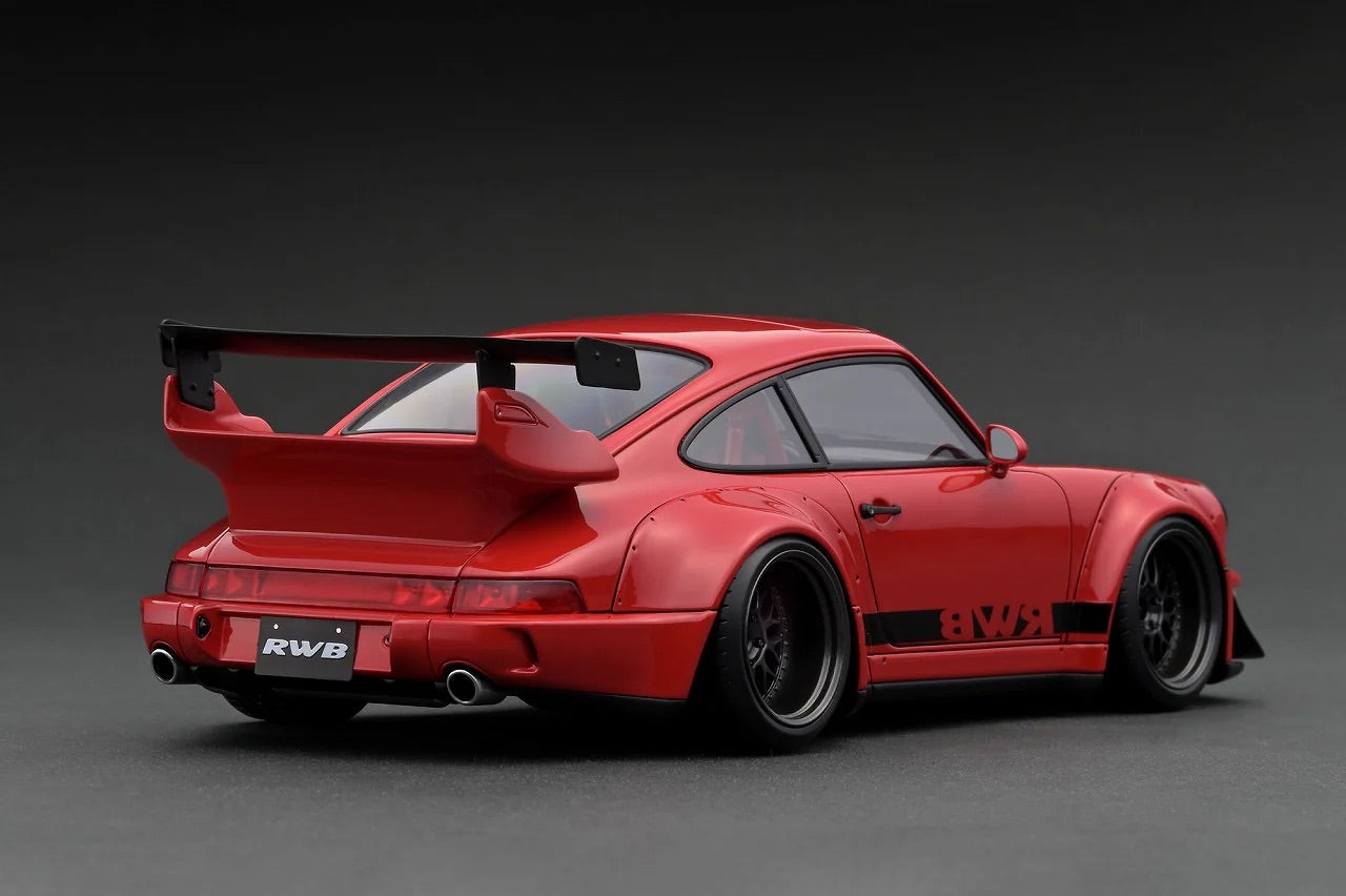 Ignition-Model Porsche 911 964 RWB Coupe Red w/ Black Wheels and Deco 1:18