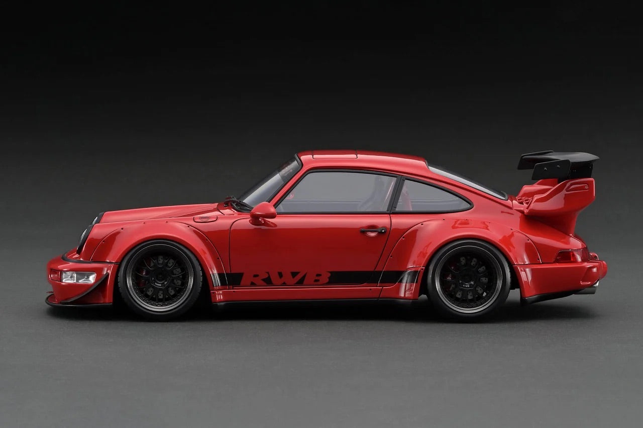 Ignition-Model Porsche 911 964 RWB Coupe Red w/ Black Wheels and Deco 1:18