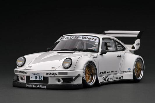 Ignition-Model Porsche 911 RWB 930 Kamiwaza White w/ Gold Work M1 Wheels 1:18