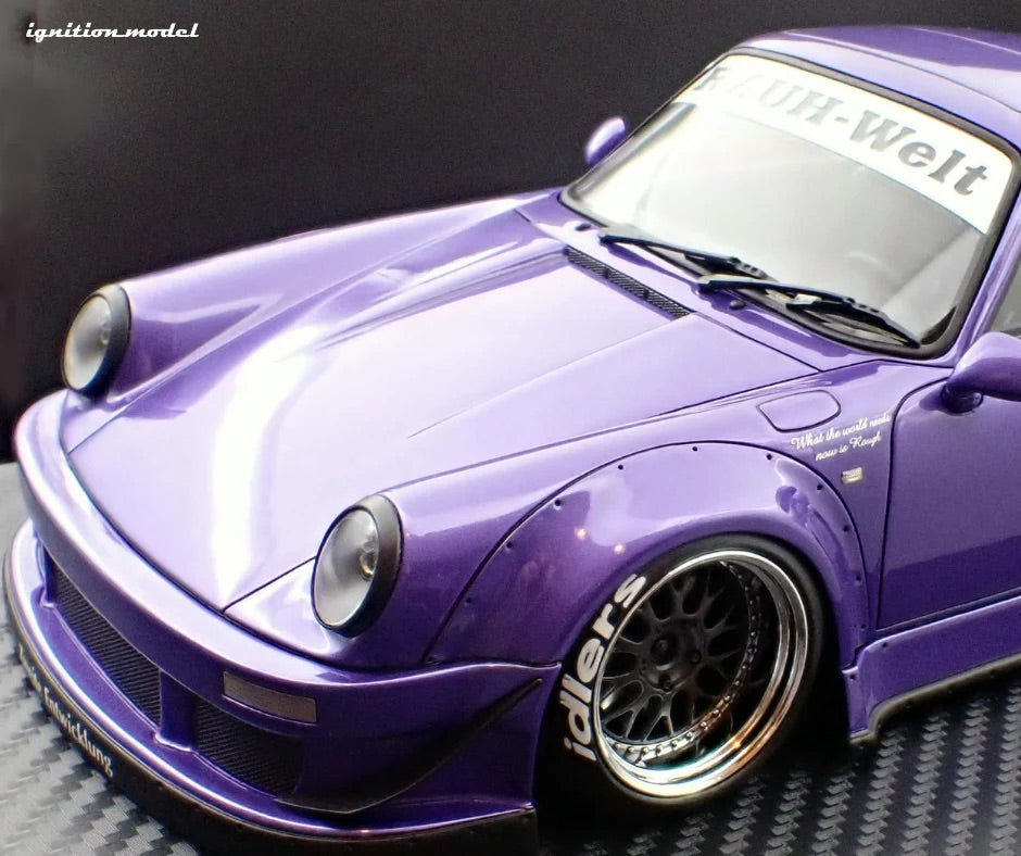 Ignition-Model Porsche 911 RWB 930 Purple w/ Gunmetal Polished Work M1 Wheels 1:18