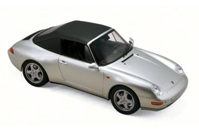 Norev Porsche 911 964 Carrera Cabriolet (w/ Removable Top) 1993 Silver 1:18