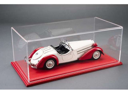 Atlantic Case Maranello Premium Acrylic Display Case w/ Red Leather Base w/ White Stitching 1:18