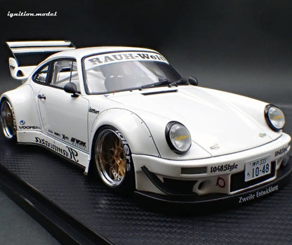 Ignition-Model Porsche 911 RWB 930 Kamiwaza White w/ Gold Work M1 Wheels 1:18