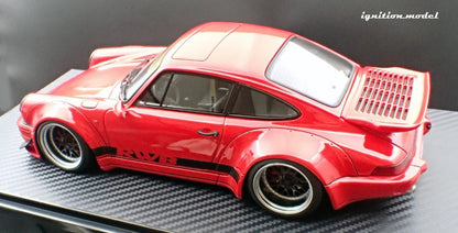 Ignition-Model Porsche 911 964 RWB w/ Whale Tail, Red w/ Black Wheels and Deco 1:18