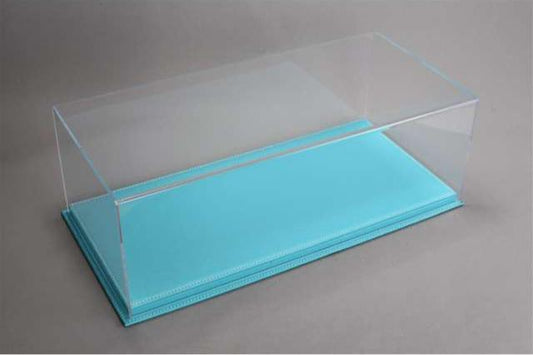 Atlantic Case Mulhouse Premium Acrylic Display Case w/ Turquoise Leather Base w/ White Stitching 1:18